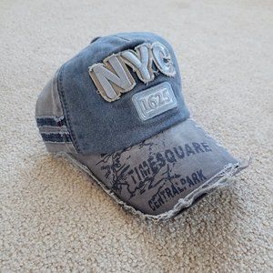 Blue Ripped Baseball Hat New York 1625 Embroidered Denim Cap Adjustable Unisex